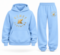 Kemet Women’s Signature Gold Logo Oversized Hoodie & Jogger Set – Baby Blue