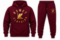 Kemet Men’s Signature Gold Logo Hoodie & Jogger Set – Burgundy