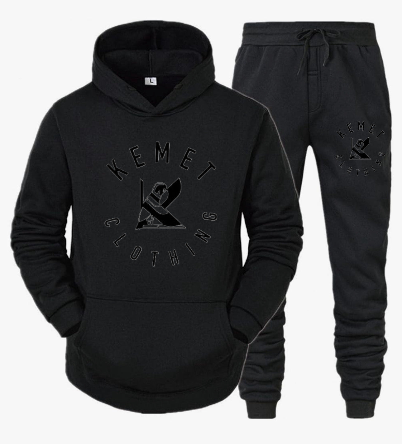 Black on black hoodie set