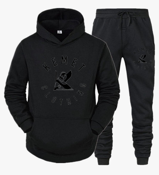 Black on black hoodie set