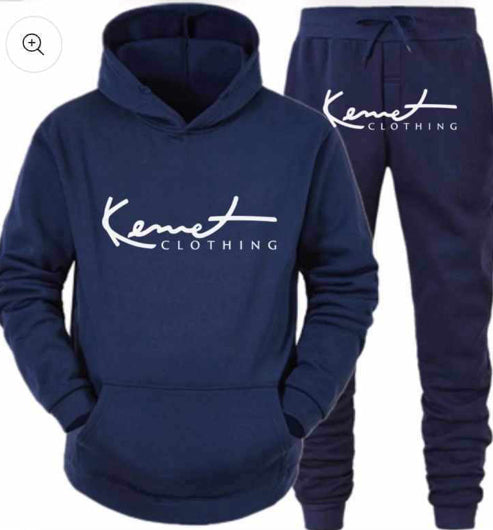 Navy blue script hoodie set