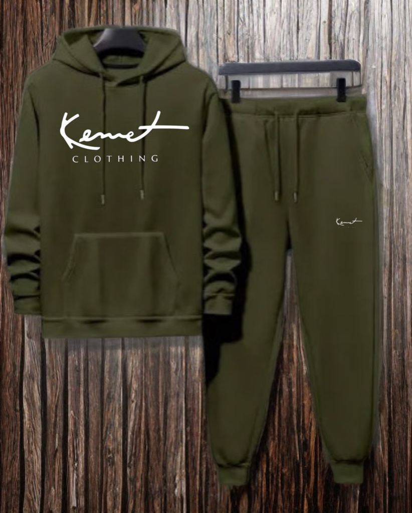 Men’s olive green hoodie set