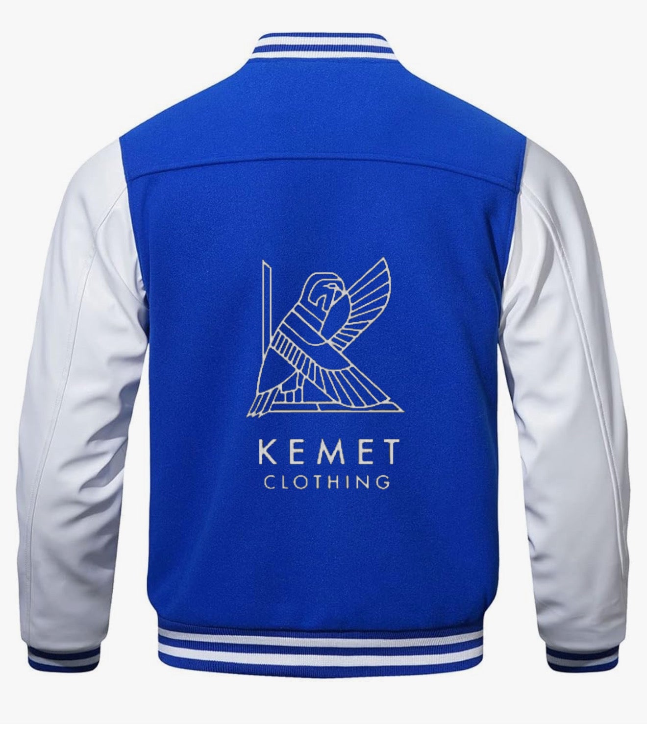 Royal blue letterman cotton blend