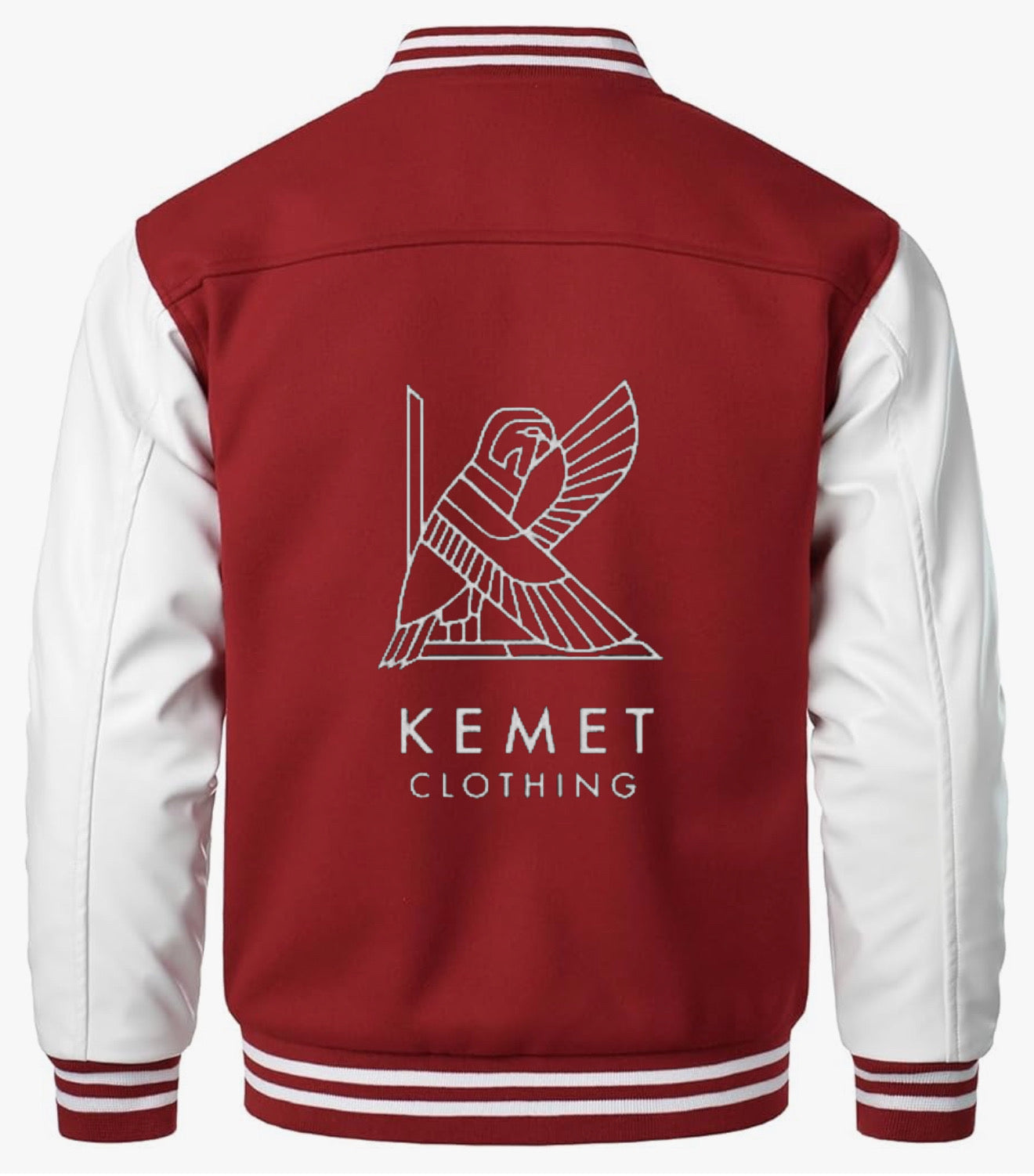 Burgundy letterman jacket cotton blend