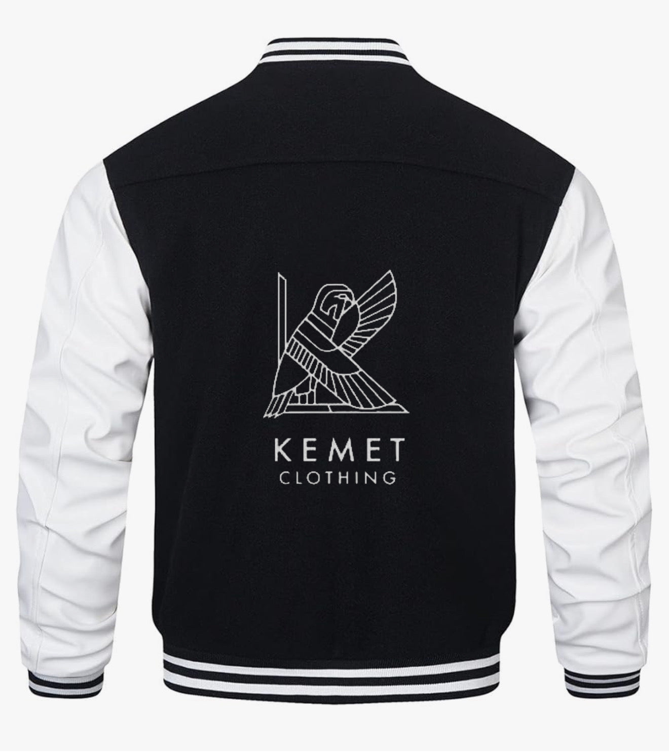 Black and white letterman cotton blend