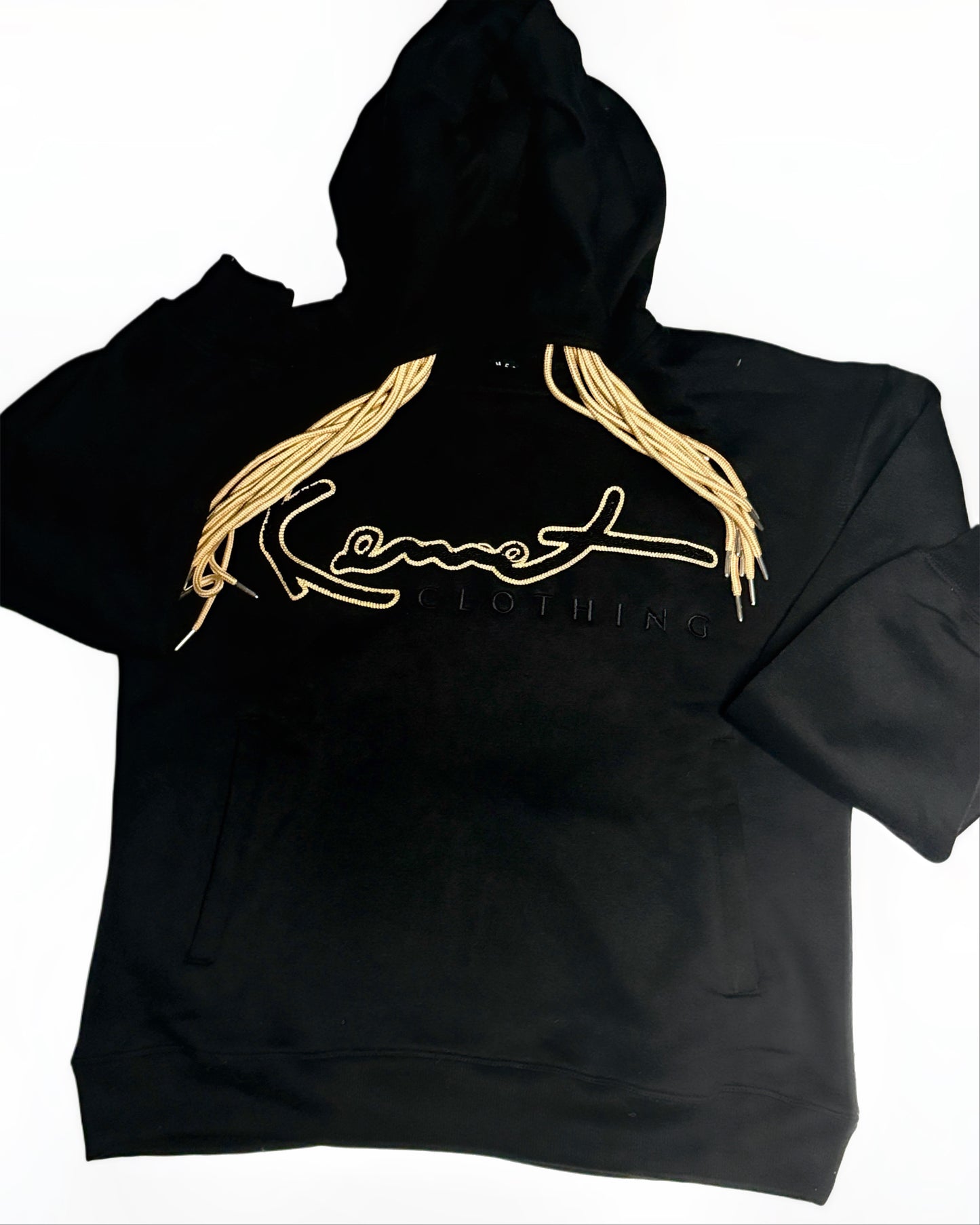 Black embroidered hoodie