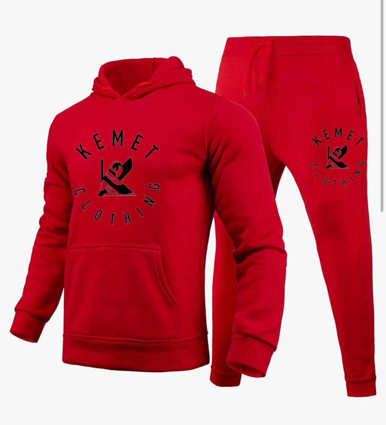 Red and black hoodie set