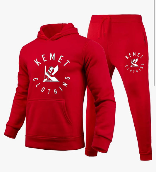 Red and white hoodie set