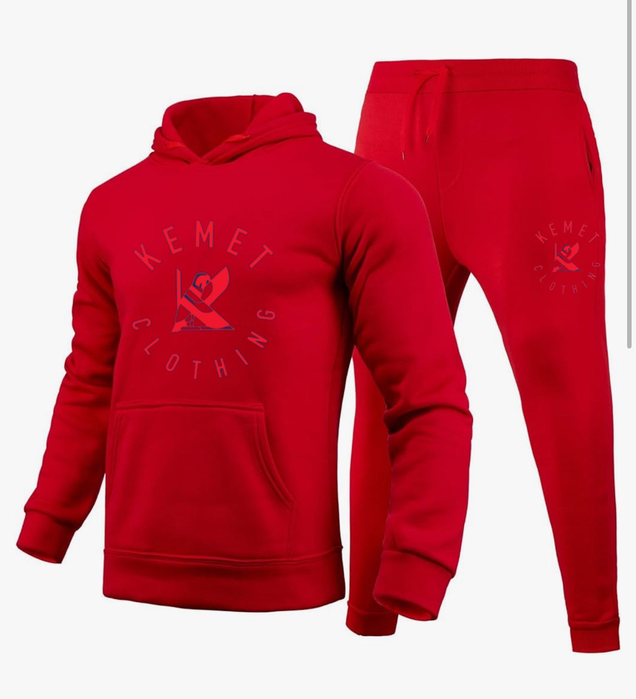 Red on red hoodie at