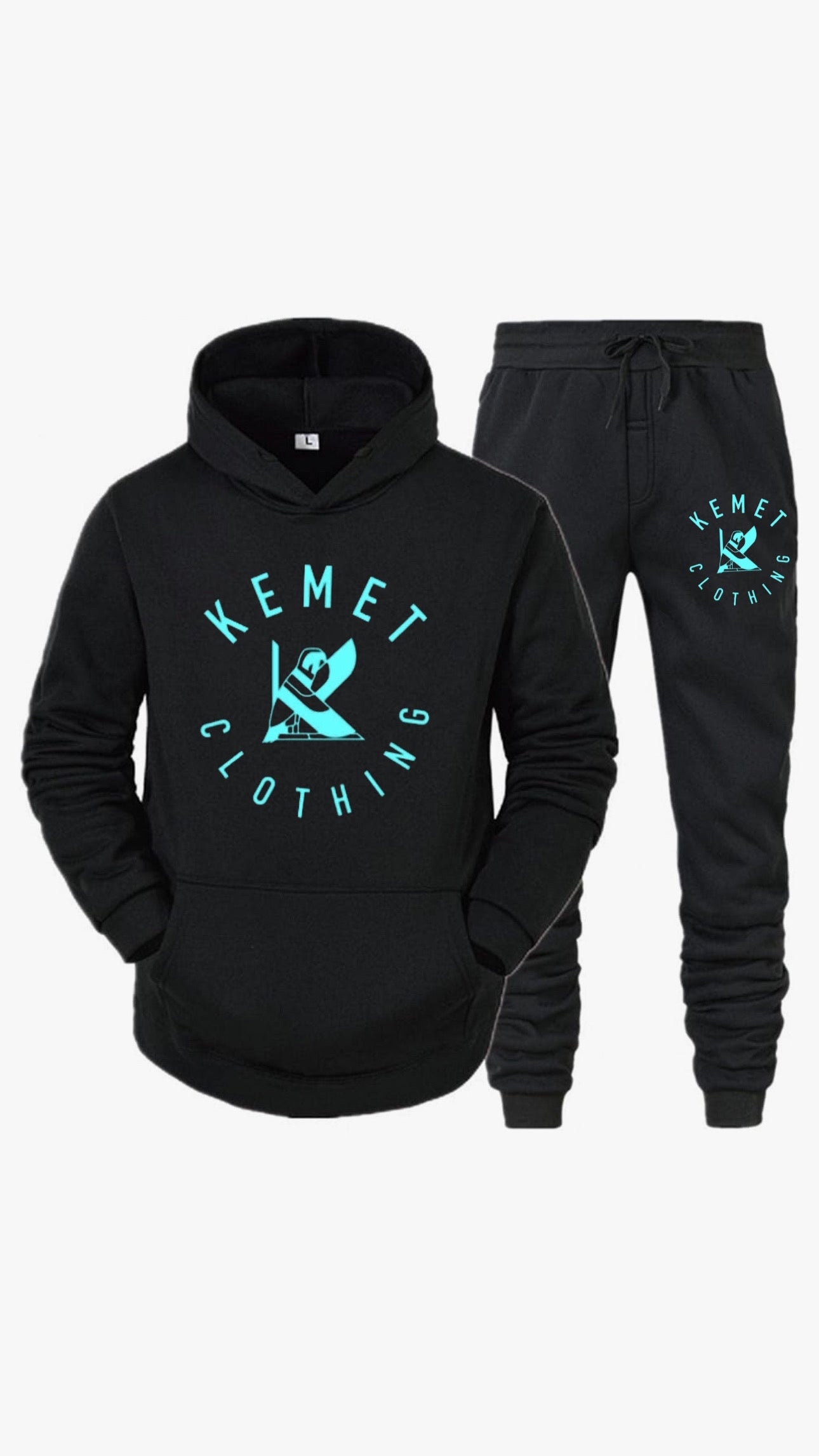 Black and turquoise hoodie set