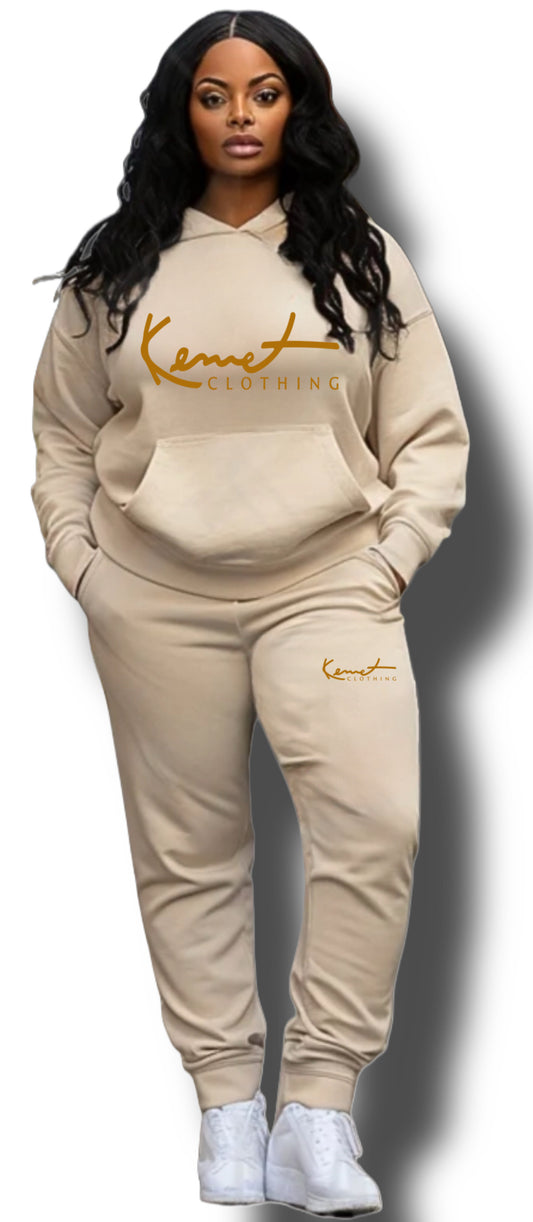 Melanin hoodie set caramel