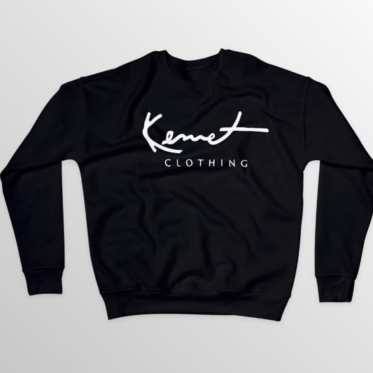 Classic black and white script sweatshirt.